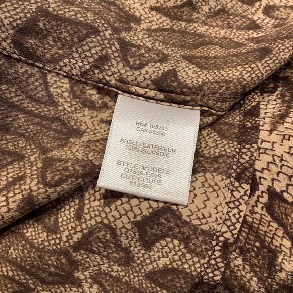 Equipment Femme Snake Print Sleeveless Button Front Silk Shirt Dress Sz-M - Picture 8 of 9